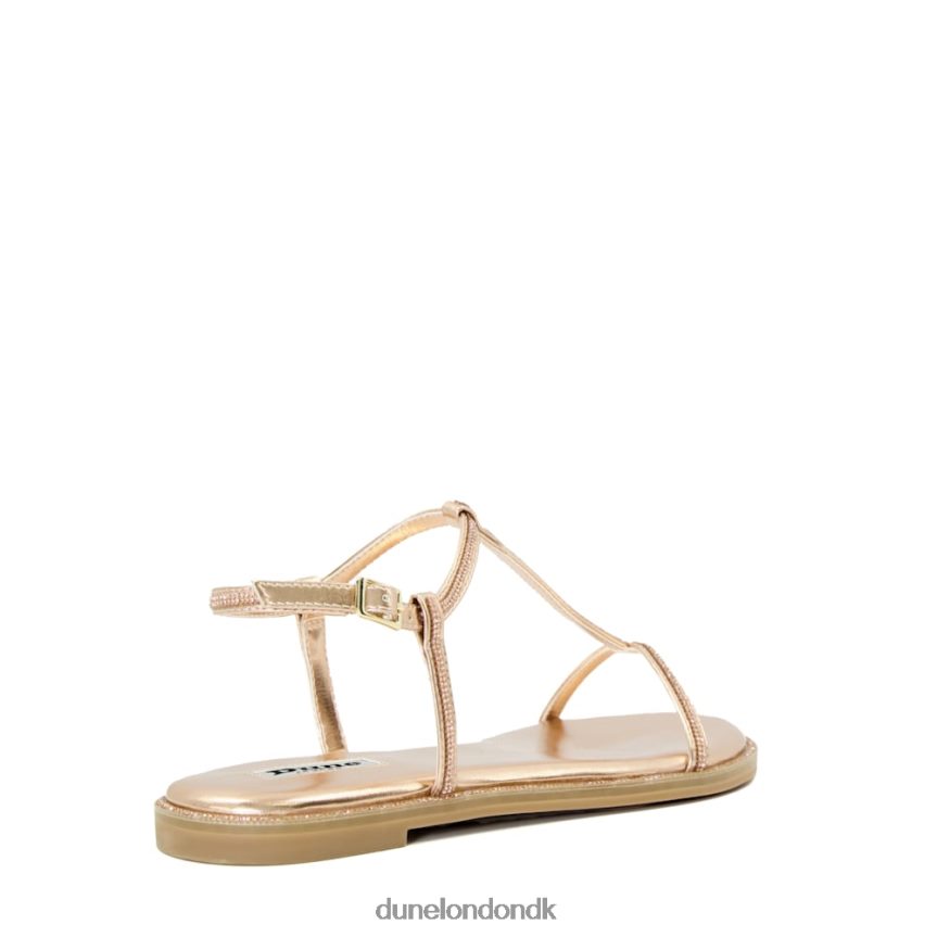 fortælle flade diamantsandaler med t-stang Dune London Kvinder rosa guld NXB060466