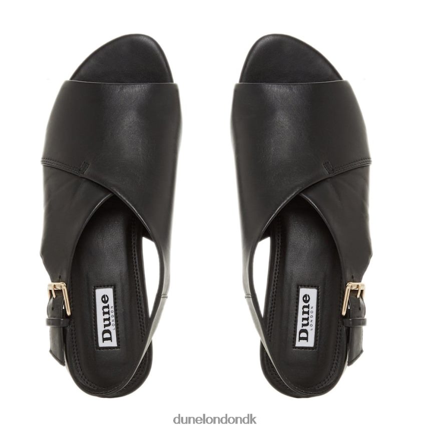 leannia læder peep toe sandaler Dune London Kvinder sort NXB060656