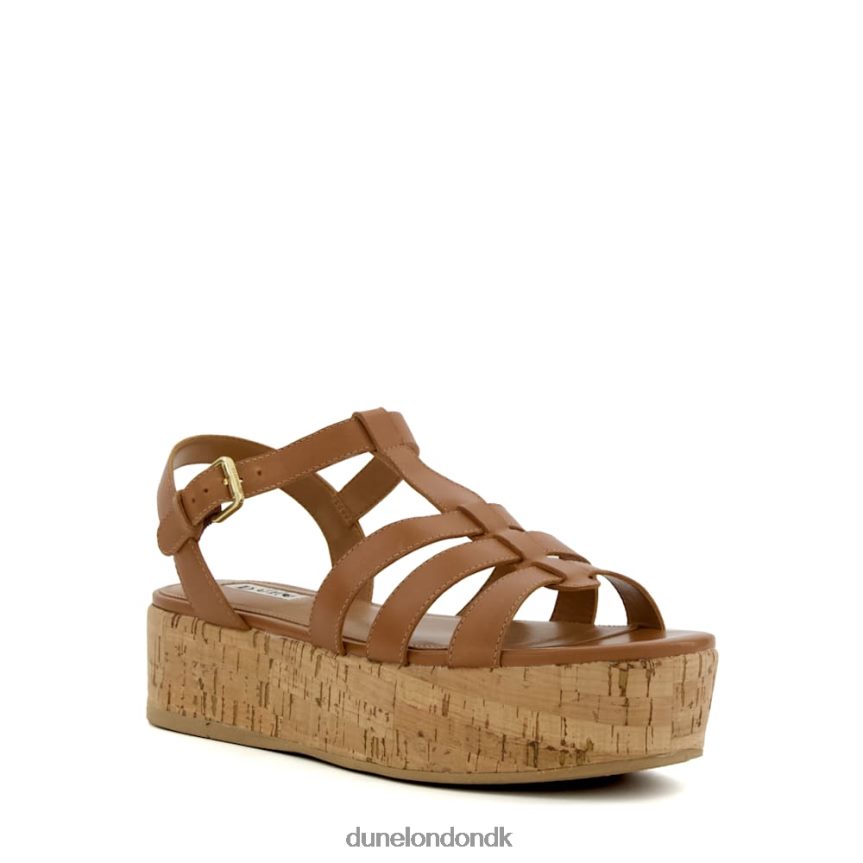 lenson flade sandaler i kork med stropper Dune London Kvinder tan NXB060166