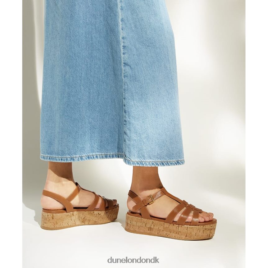 lenson flade sandaler i kork med stropper Dune London Kvinder tan NXB060166