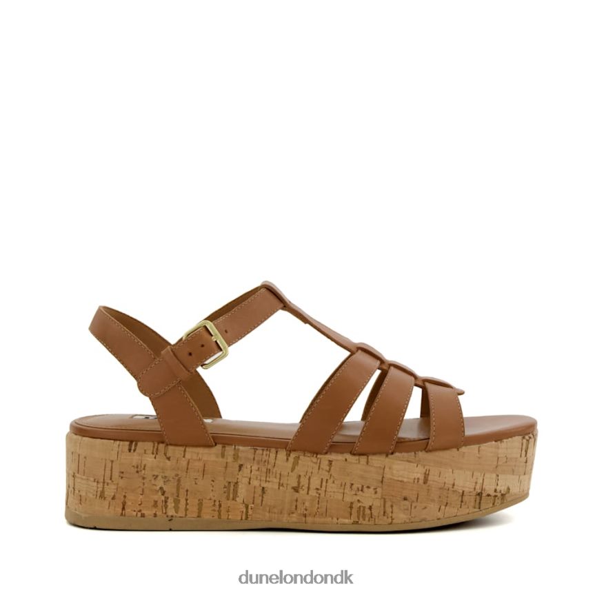 lenson flade sandaler i kork med stropper Dune London Kvinder tan NXB060166