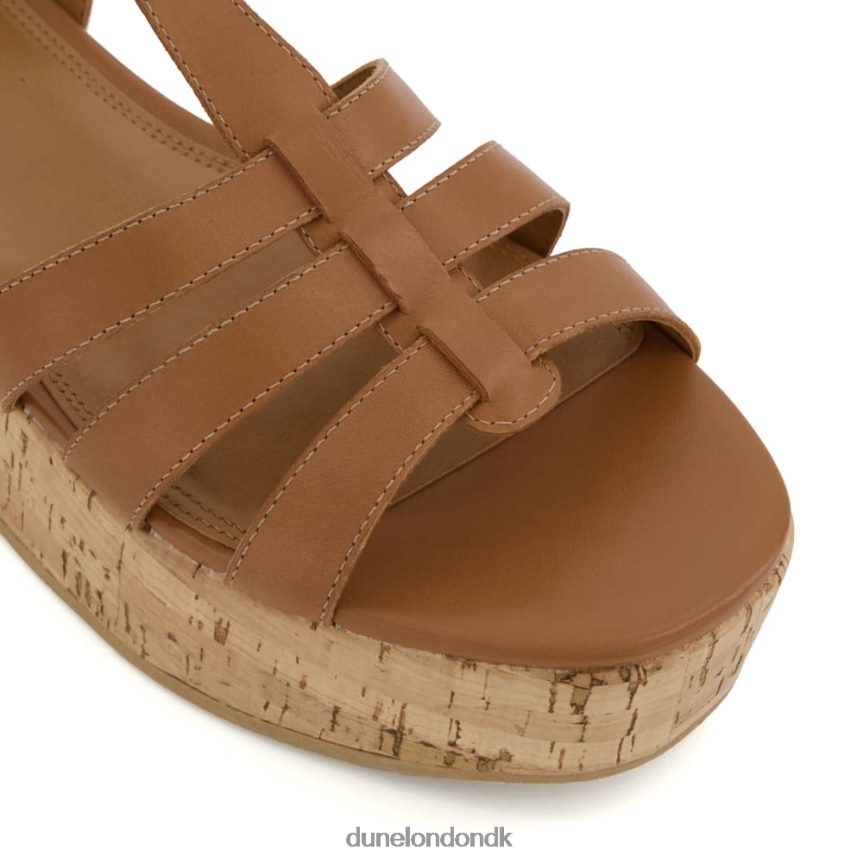 lenson flade sandaler i kork med stropper Dune London Kvinder tan NXB060166