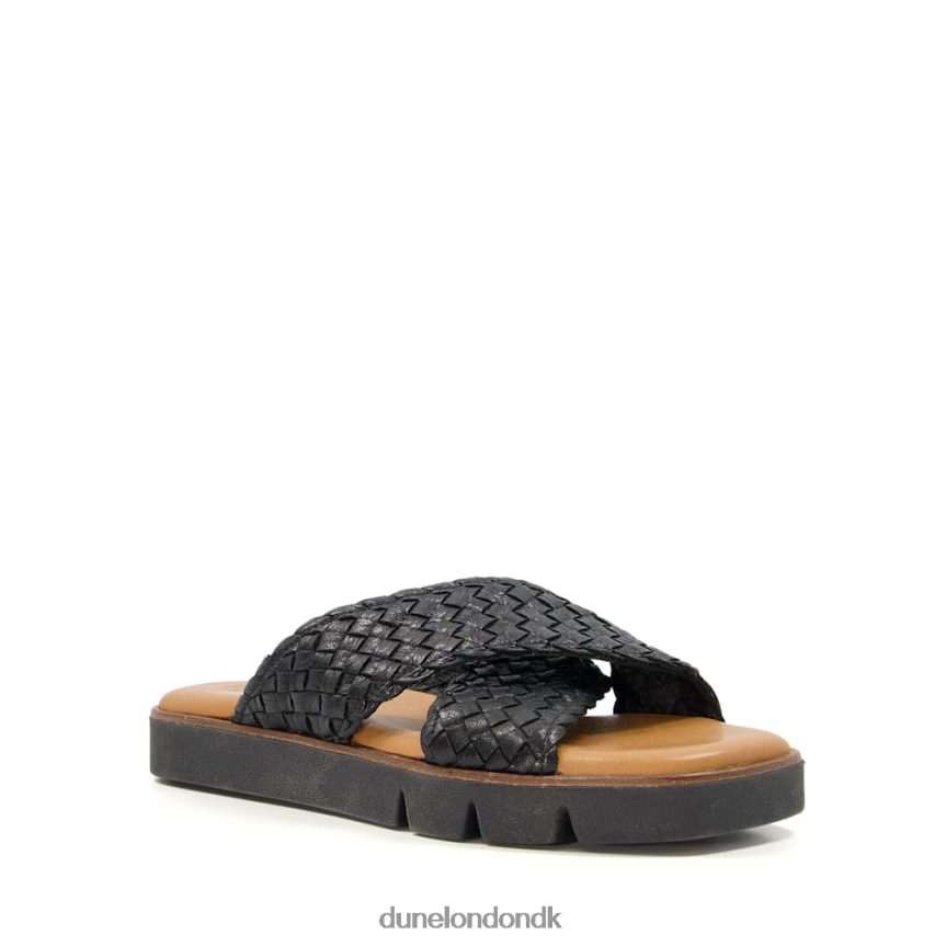 lexey vævede læderskydere Dune London Kvinder sort NXB060596