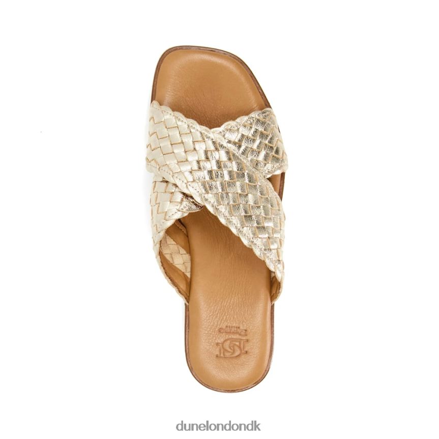 lexey vævede sliders i metallisk læder Dune London Kvinder guld NXB060321