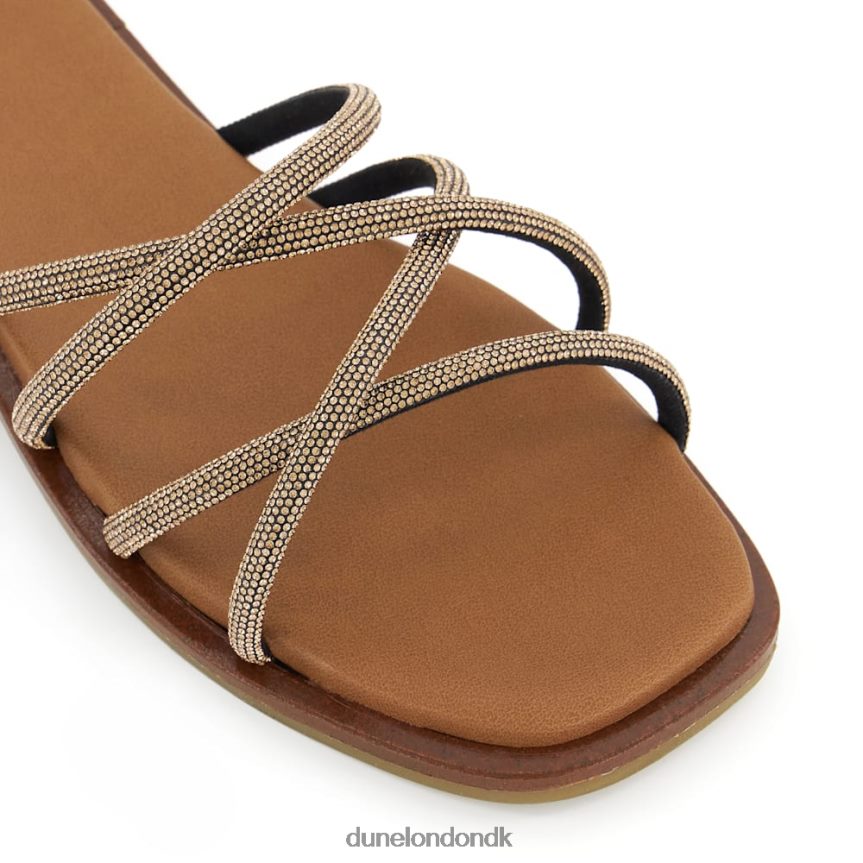lilybet flade sandaler med diamant-krydsrem Dune London Kvinder bronze NXB06024