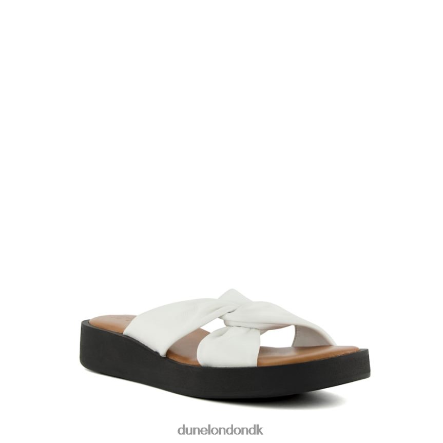 lizo flade sandaler i læder med knuderem Dune London Kvinder hvid NXB06079