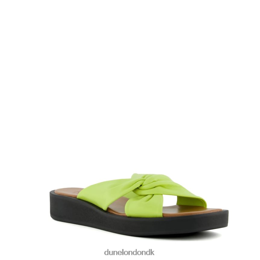 lizo flade sandaler i læder med knuderem Dune London Kvinder lime grøn NXB06071