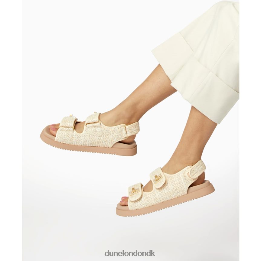 lockstockk flade sandaler med dobbelt rem Dune London Kvinder naturlig NXB060431