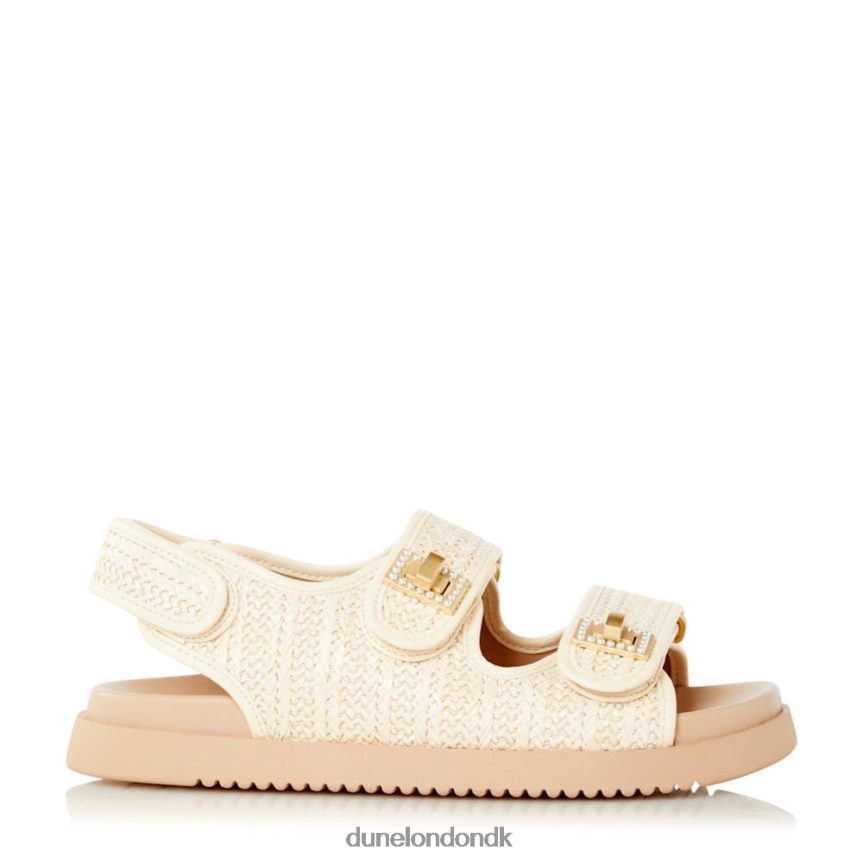 lockstockk flade sandaler med dobbelt rem Dune London Kvinder naturlig NXB060431