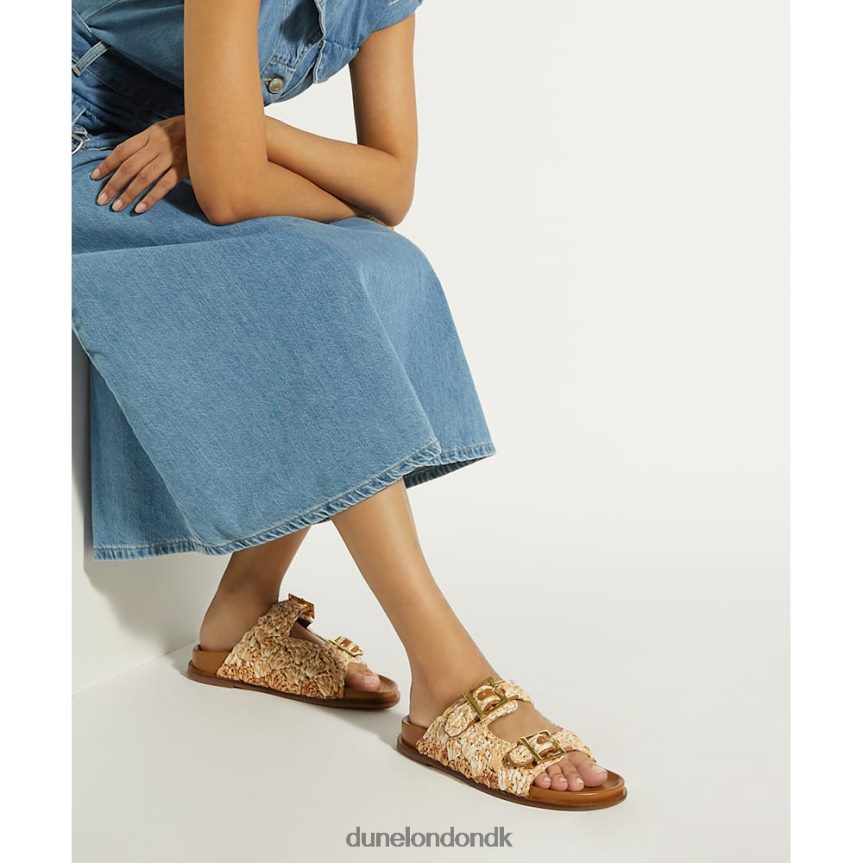 lolitas spændte flade raffia-rutsjebaner Dune London Kvinder naturlig NXB06059