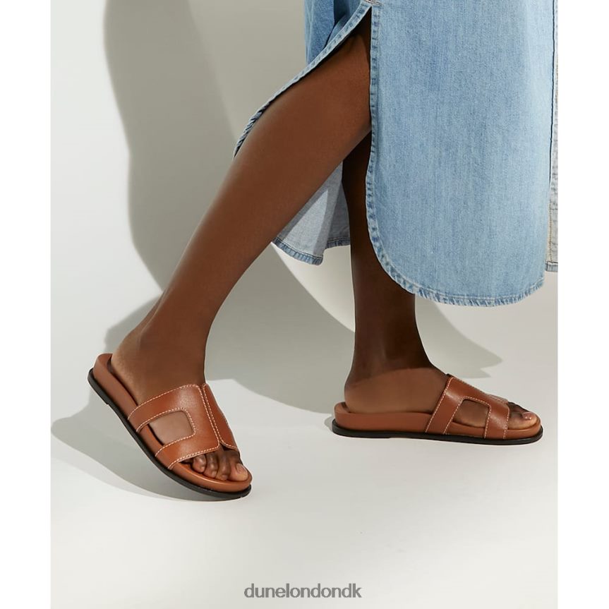 loupa topstitch-detalje komfort-fodseng glidersandaler Dune London Kvinder tan NXB060426