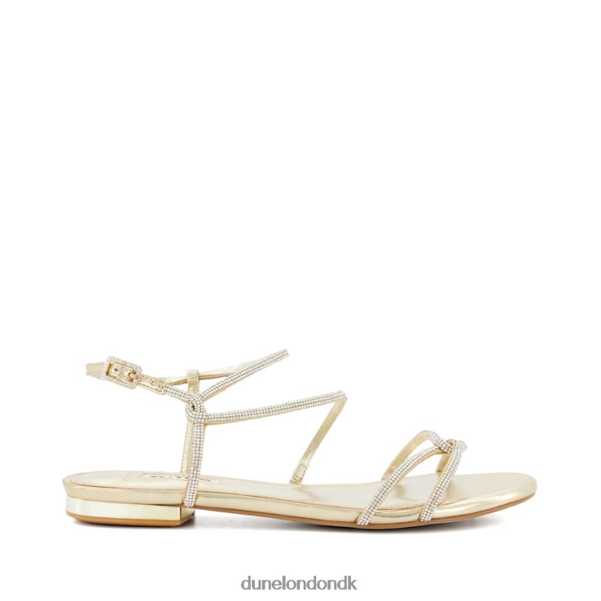 natlig sandaler med bred pasform i diamant-t-stang Dune London Kvinder champagne NXB06048