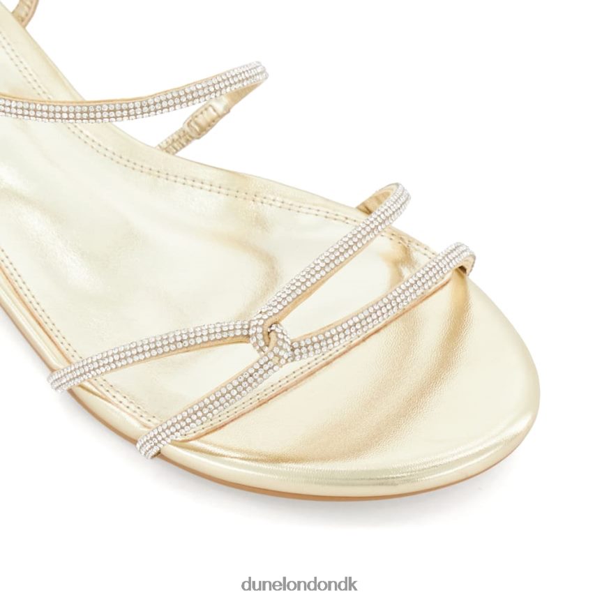 natlig sandaler med bred pasform i diamant-t-stang Dune London Kvinder champagne NXB06048