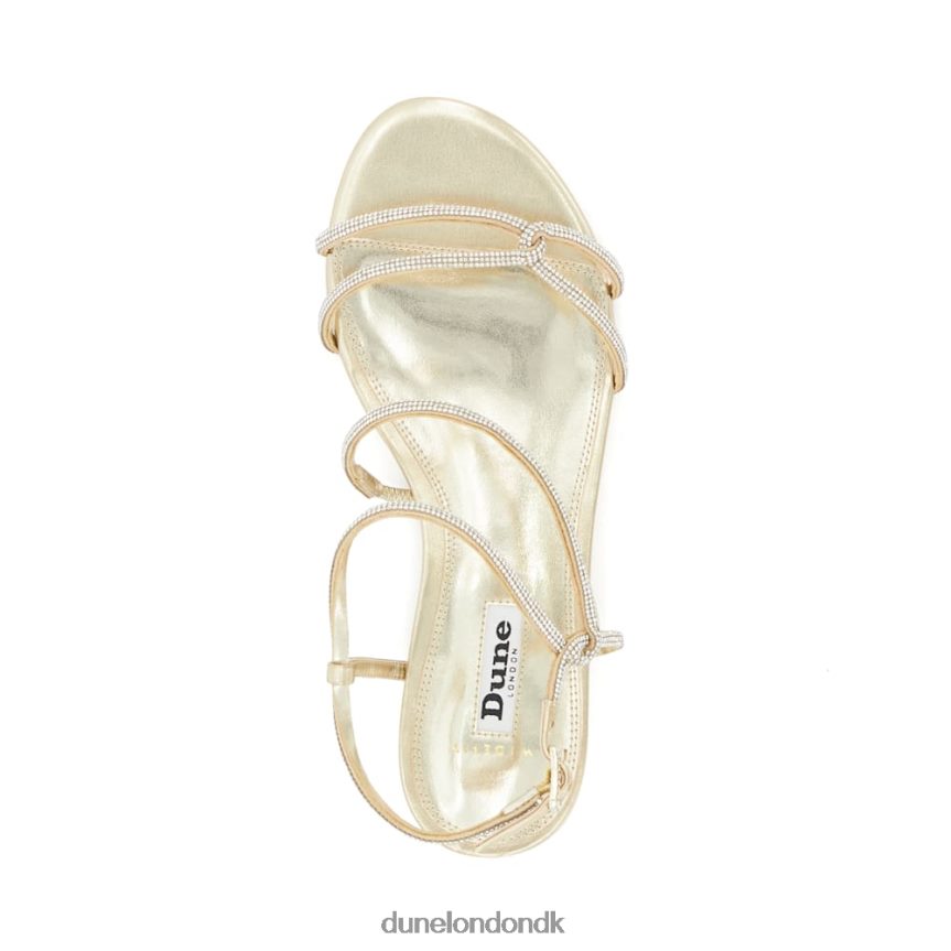 natlig sandaler med bred pasform i diamant-t-stang Dune London Kvinder champagne NXB06048