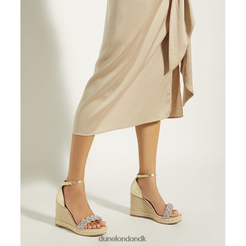 Kongerige sandaler med kilehæl med diamantrem Dune London Kvinder guld NXB060128