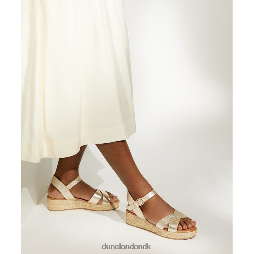 Linnie fladformede sandaler med bred pasform Dune London Kvinder guld NXB060198