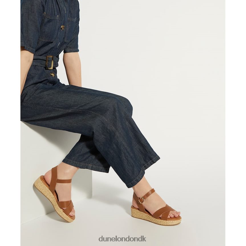 Linnie fladformede sandaler med bred pasform Dune London Kvinder tan NXB060345