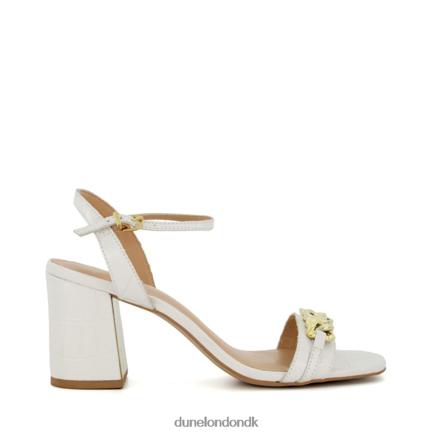 brugervejledning mærke-kæde-trim blok-hæl sandaler Dune London Kvinder hvid NXB060472