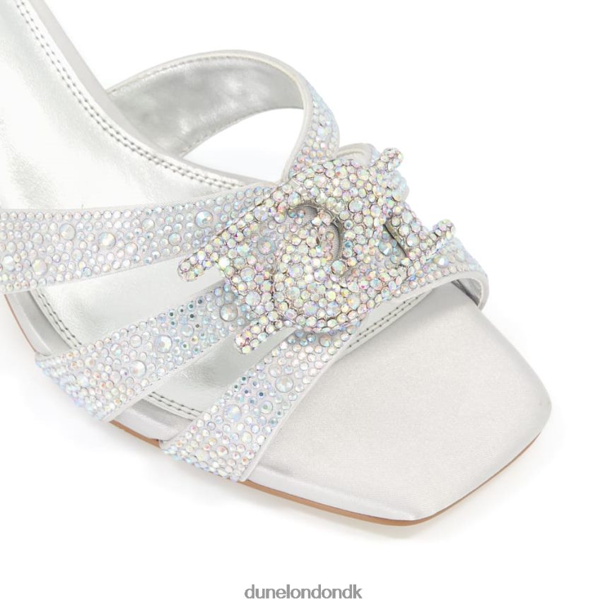 herregård mærkede diamante metalliske muldyr Dune London Kvinder sølv NXB060232