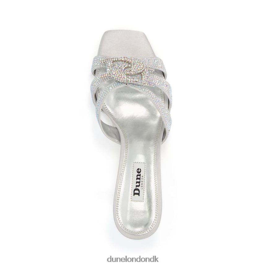 herregård mærkede diamante metalliske muldyr Dune London Kvinder sølv NXB060232