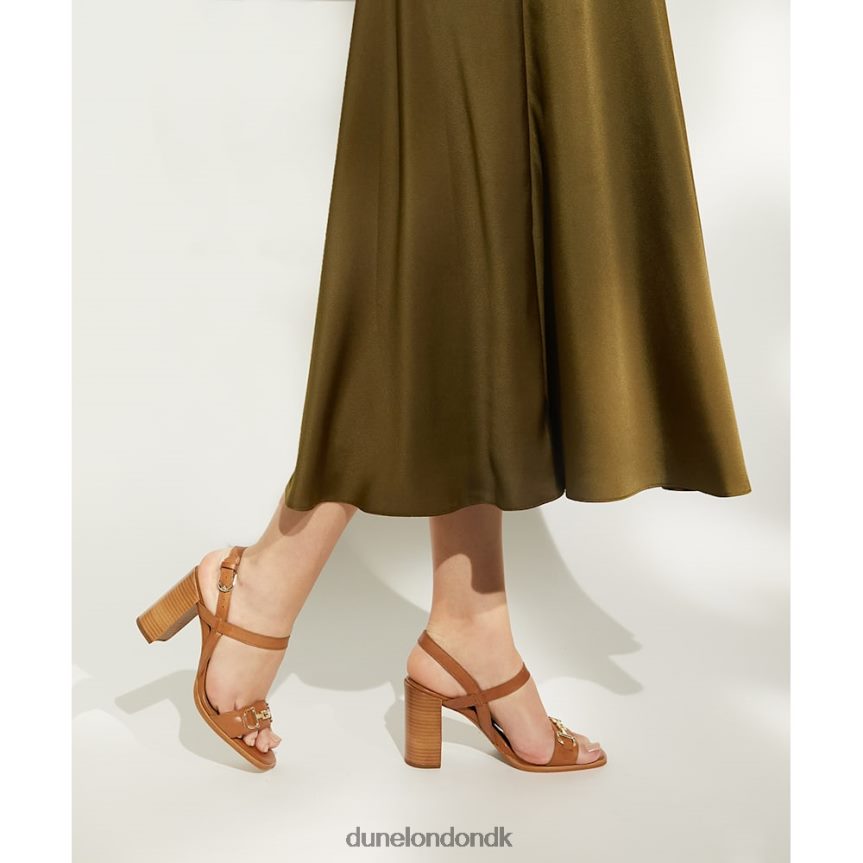 jili metalbeklædte sandaler med blokhæl Dune London Kvinder tan NXB060479