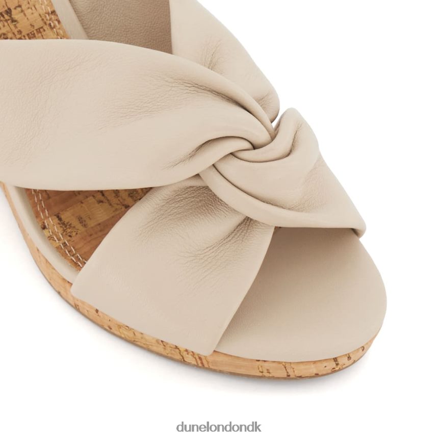 kacee knude-detalje-læder kork-kile sandaler Dune London Kvinder ecru NXB060403