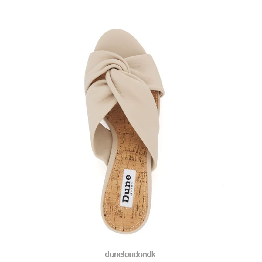 kacee knude-detalje-læder kork-kile sandaler Dune London Kvinder ecru NXB060403
