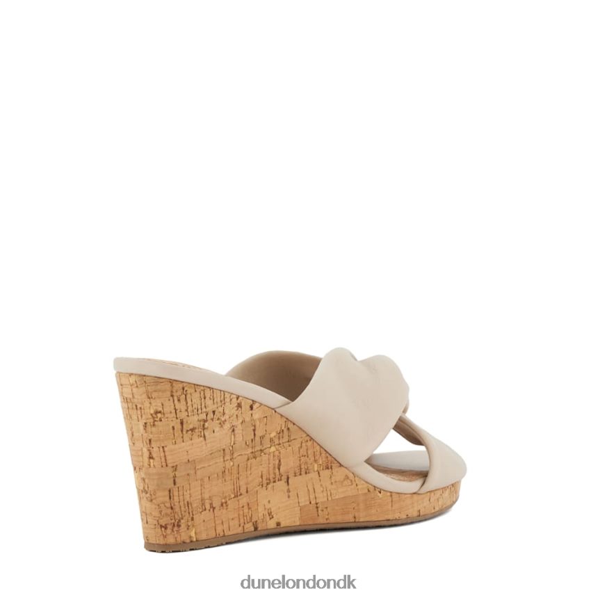 kacee knude-detalje-læder kork-kile sandaler Dune London Kvinder ecru NXB060403