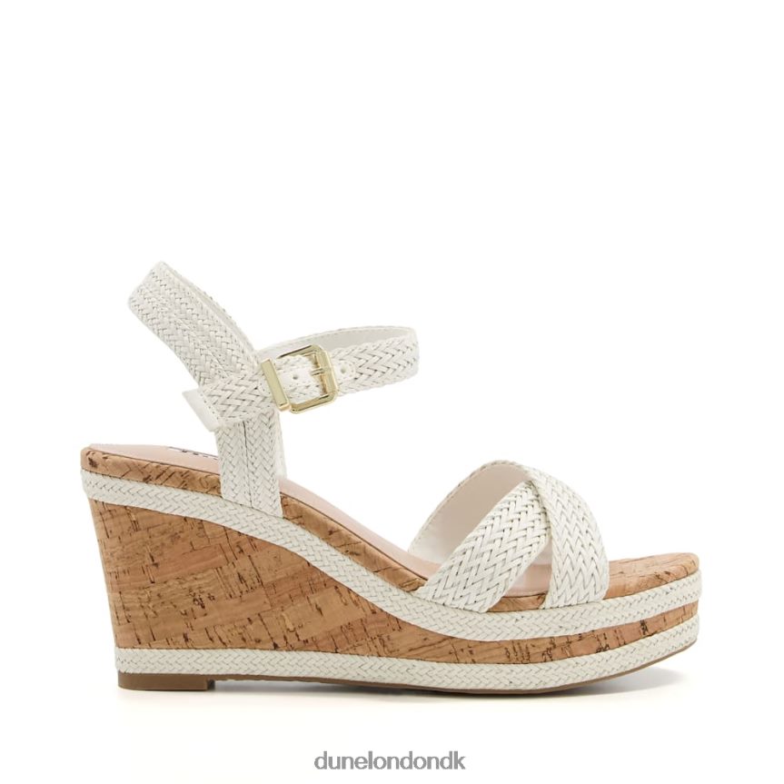kelisa sandaler med flettet krydsrem af kork-kile Dune London Kvinder off white NXB060577