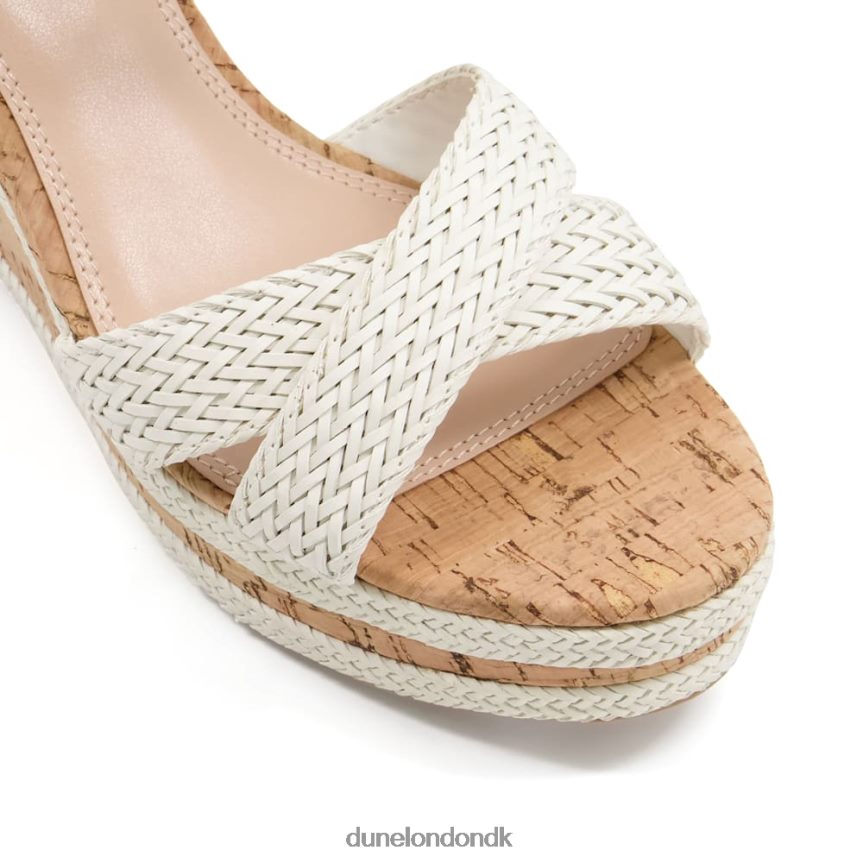 kelisa sandaler med flettet krydsrem af kork-kile Dune London Kvinder off white NXB060577