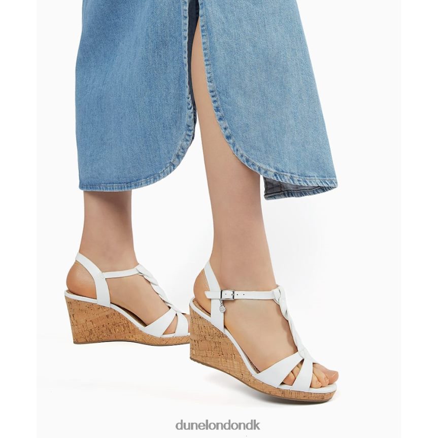 koala bred pasform flettet t-stang strop kork kiler Dune London Kvinder hvid NXB060474