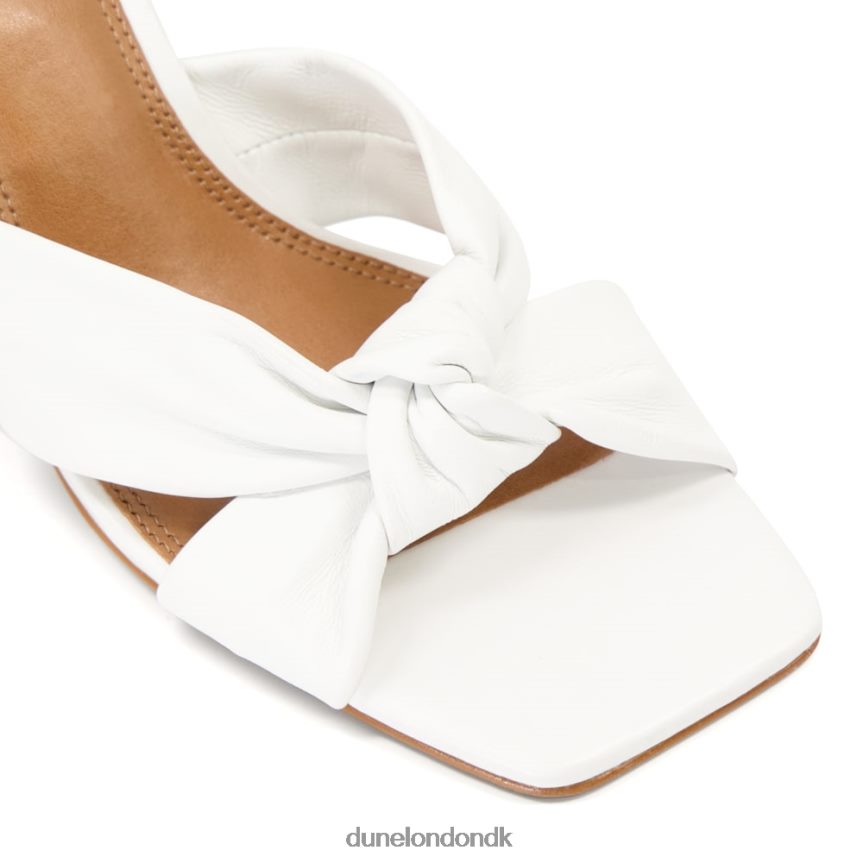 majs knude-detalje læder åben tå muldyr Dune London Kvinder hvid NXB060480