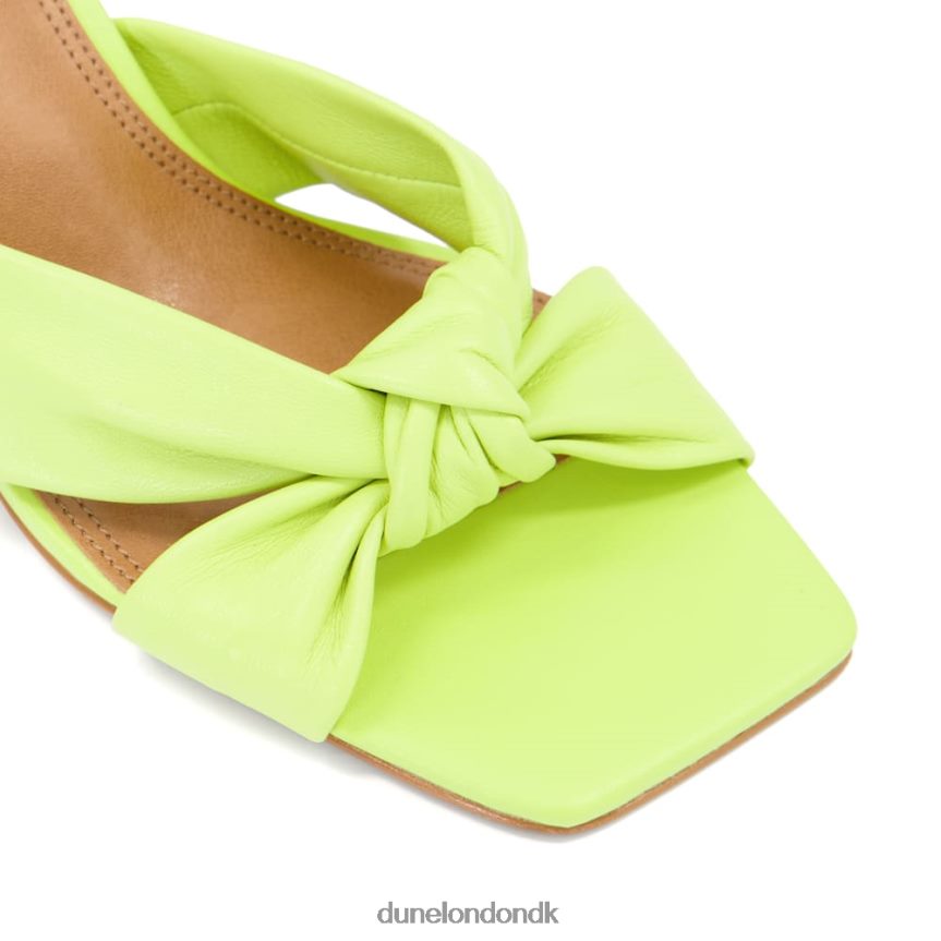 majs knude-detalje læder åben tå muldyr Dune London Kvinder lime grøn NXB06069