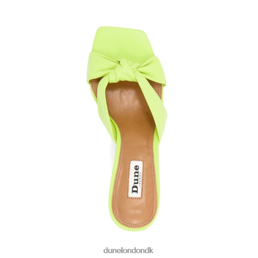 majs knude-detalje læder åben tå muldyr Dune London Kvinder lime grøn NXB06069