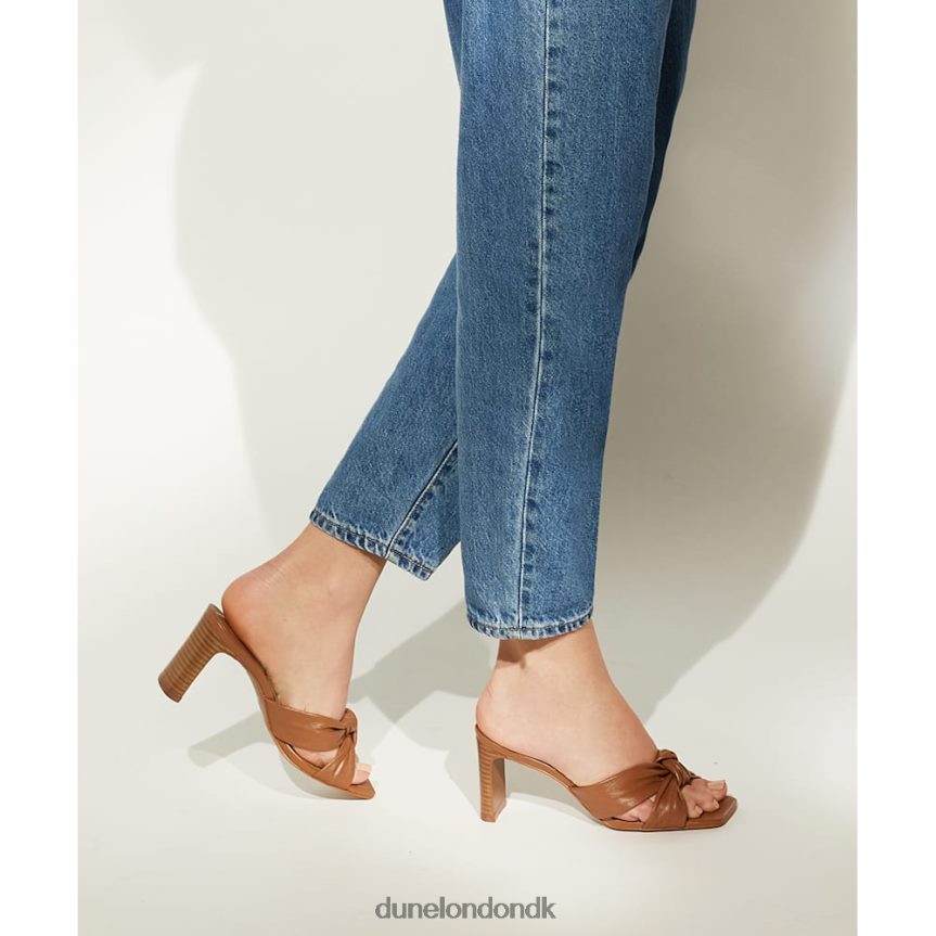 majs knude-detalje læder åben tå muldyr Dune London Kvinder tan NXB060201