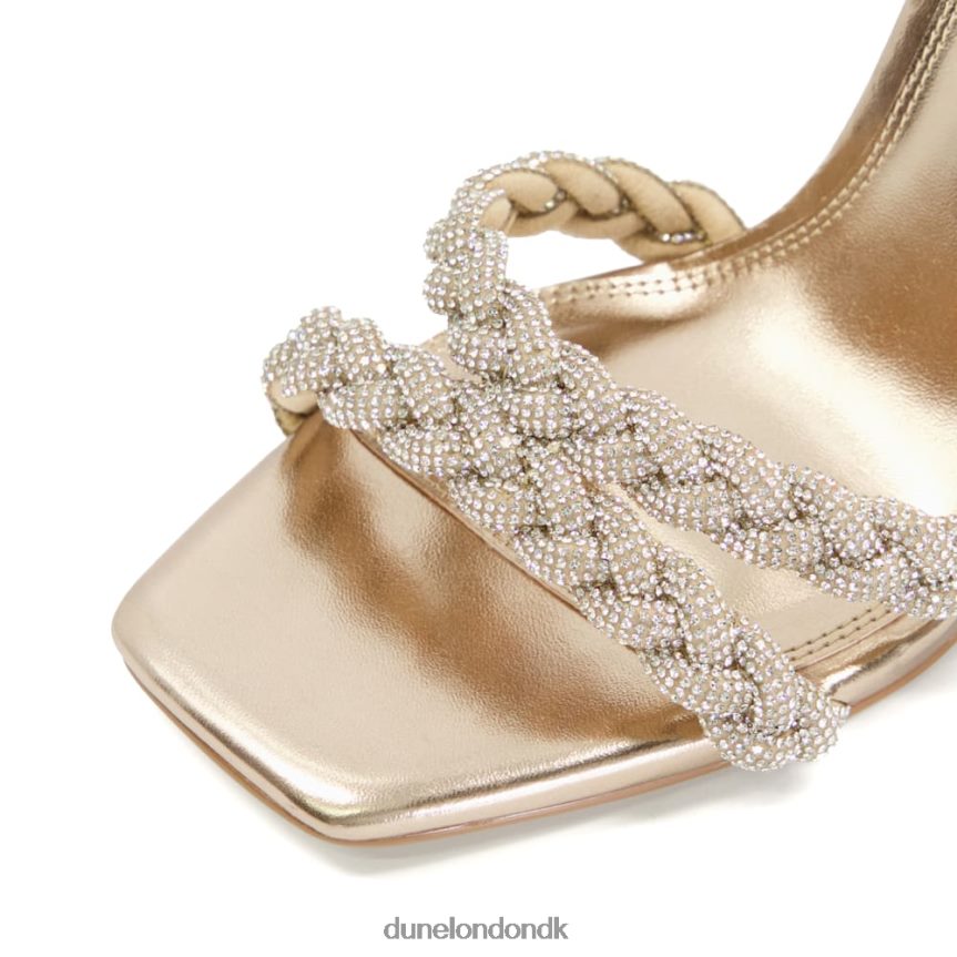 melodisk metalliske sandaler med diamantrem og hæl Dune London Kvinder rosa guld NXB060550
