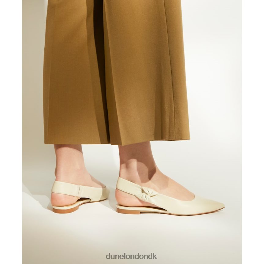 forhøje flade slingback balletsko i læder Dune London Kvinder ecru NXB060135