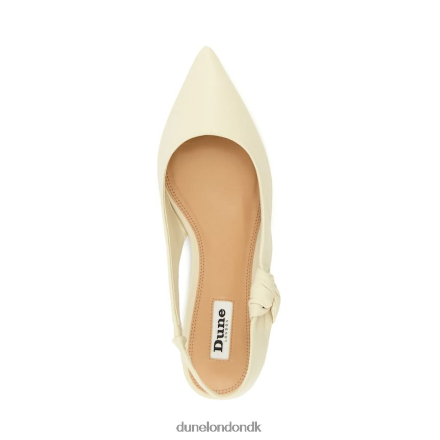 forhøje flade slingback balletsko i læder Dune London Kvinder ecru NXB060135