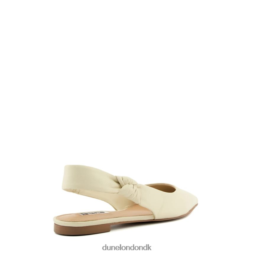 forhøje flade slingback balletsko i læder Dune London Kvinder ecru NXB060135