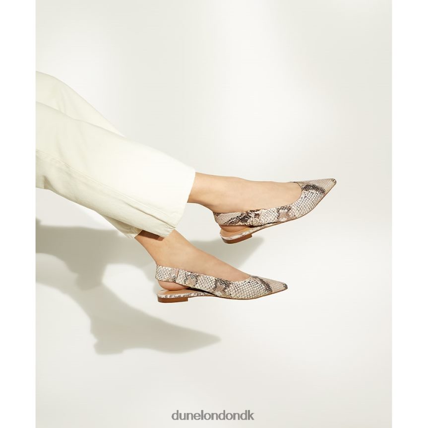 forhøje flade slingback balletsko i læder Dune London Kvinder krybdyr NXB060448
