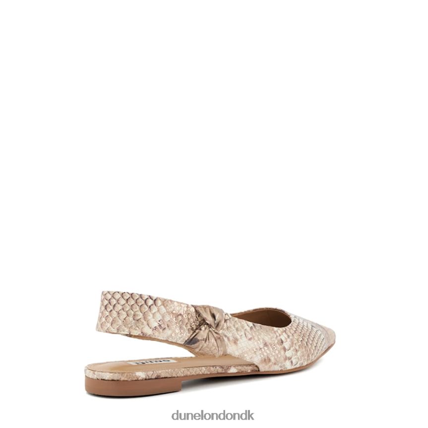 forhøje flade slingback balletsko i læder Dune London Kvinder krybdyr NXB060448