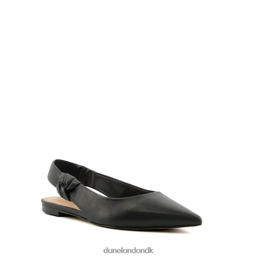 forhøje flade slingback balletsko i læder Dune London Kvinder sort NXB060151