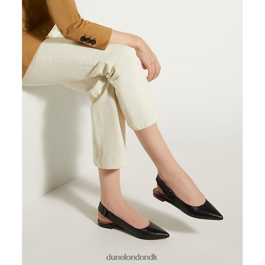 forhøje flade slingback balletsko i læder Dune London Kvinder sort NXB060151