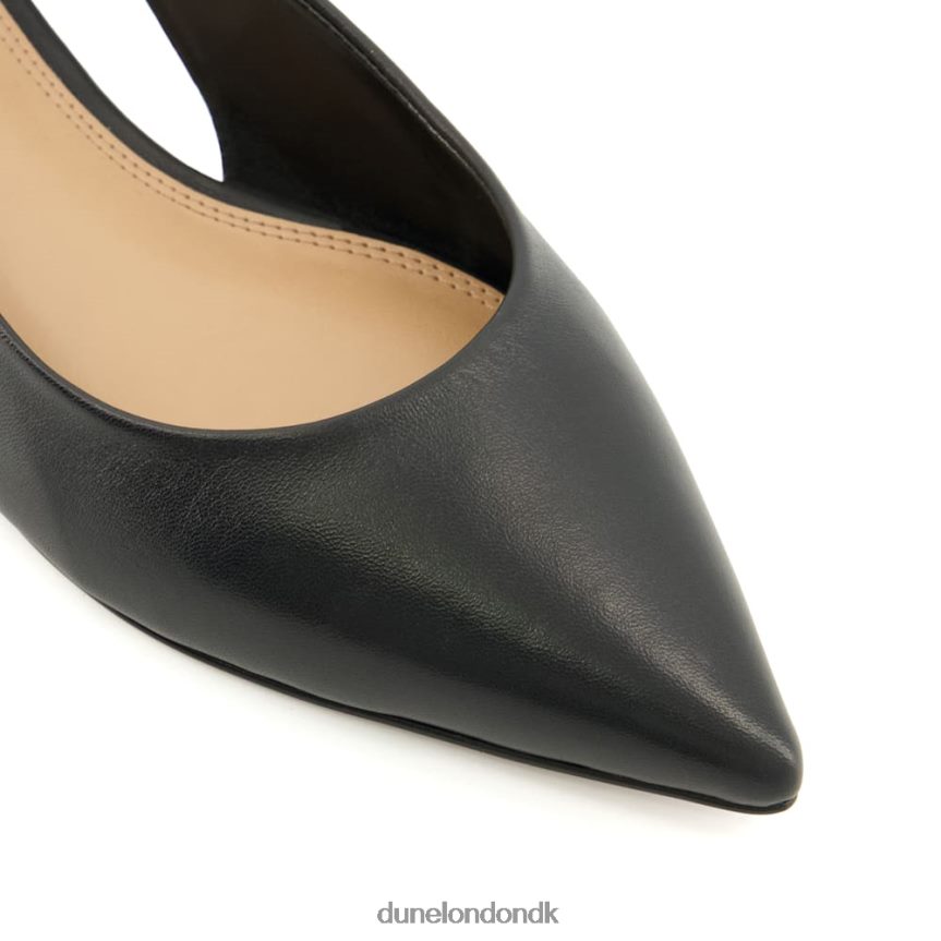 forhøje flade slingback balletsko i læder Dune London Kvinder sort NXB060151