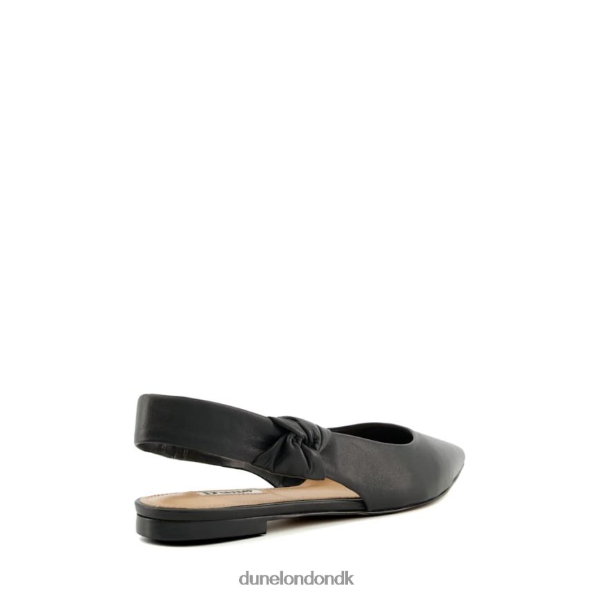forhøje flade slingback balletsko i læder Dune London Kvinder sort NXB060151