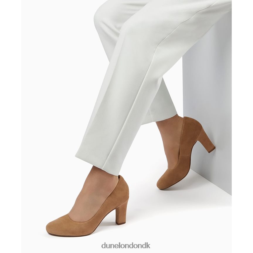 askegrå komfort mid blok hæl banesko Dune London Kvinder kamel NXB060563