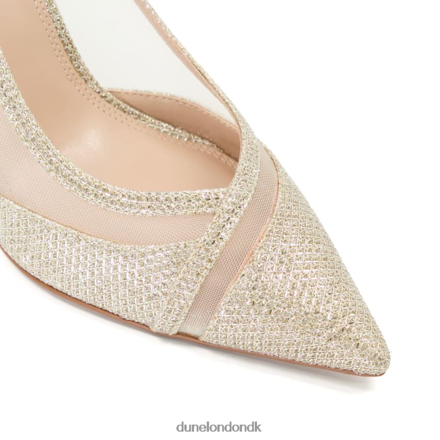 banker teksturerede banesko med metalliske hæle Dune London Kvinder guld NXB060554