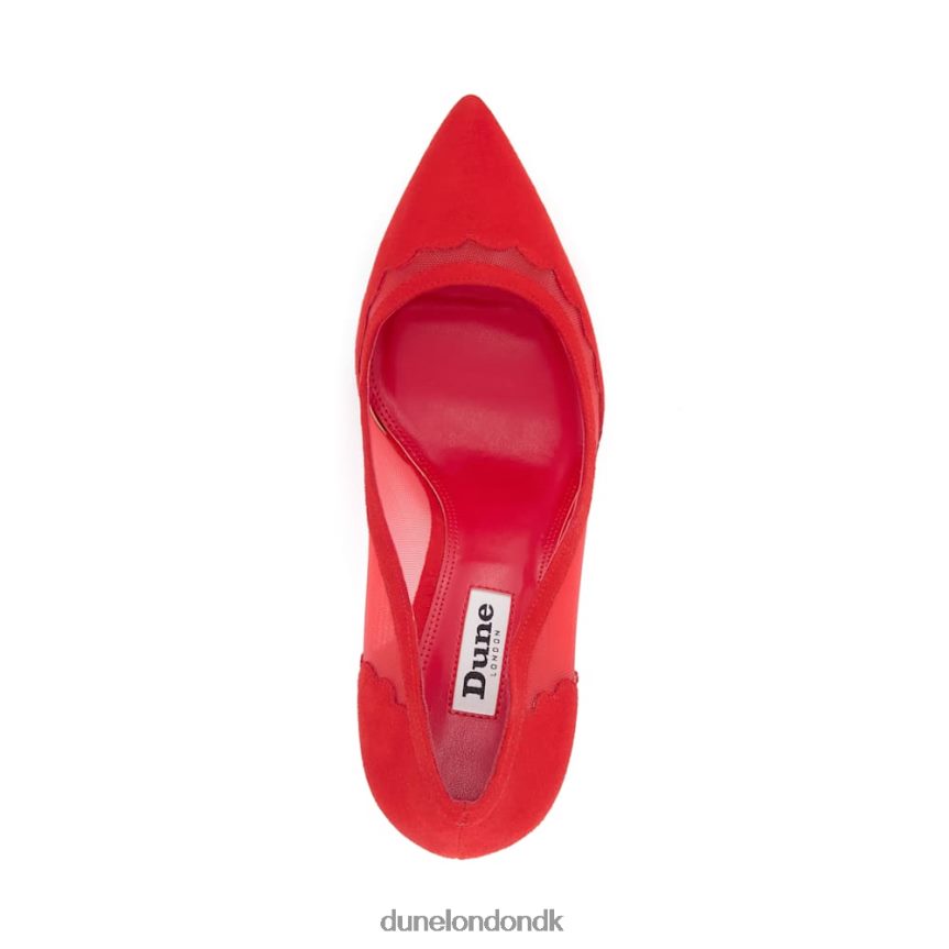 bayla mesh detaljer domstol sko Dune London Kvinder rød NXB060610