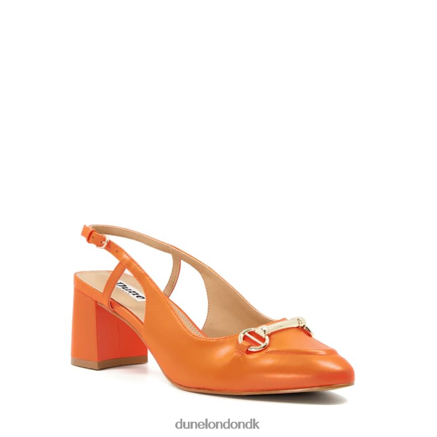 cassie snaffle-trim blok-hæl slingback domstole Dune London Kvinder orange NXB060492