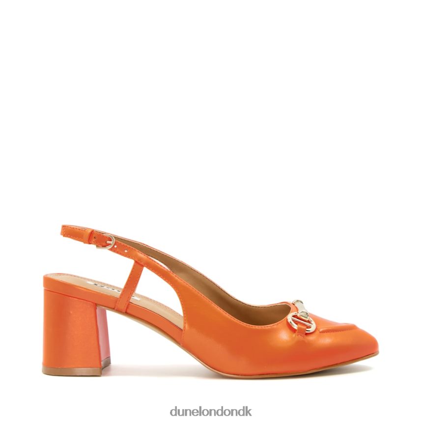 cassie snaffle-trim blok-hæl slingback domstole Dune London Kvinder orange NXB060492